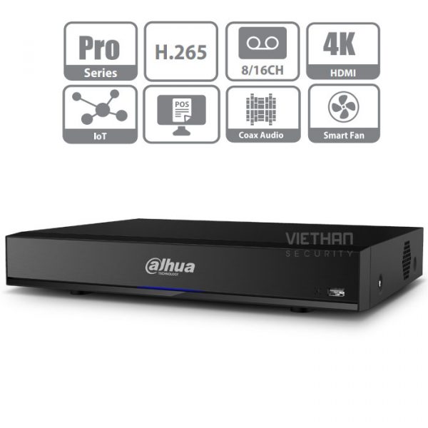 Đầu ghi hình Dahua DH-XVR7116HE-4KL-X HD 4K, 1 Sata, Audio,  kết nối 5 in 1, add thêm 16 camera IP