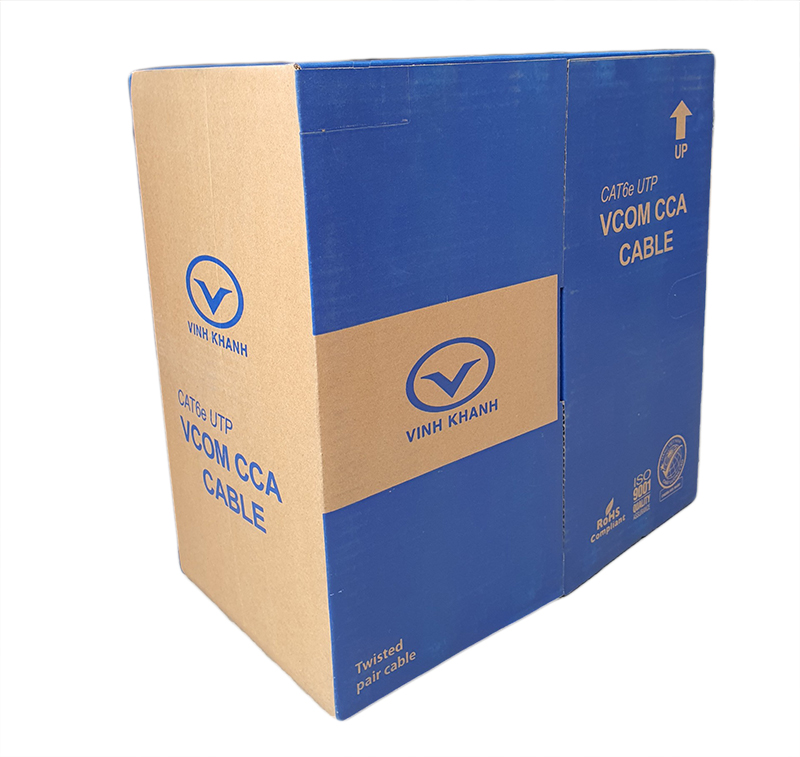Cáp mạng VCOM Cat6 UTP CCA vỏ PVC (cuộn 305M)