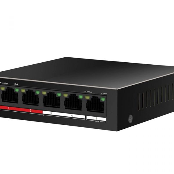 Switch PoE 4 Port HiLook NS-0105P-35(B) 100Mbps, công suất PoE 35W , 1 cổng uplink 100M