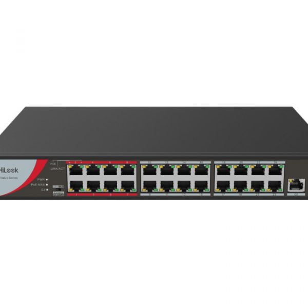 Switch PoE 24 Port HiLook NS-0326P-230(B) 100Mbps, công suất 230W 1 cổng RJ45, 1 cổng SFP 1000M
