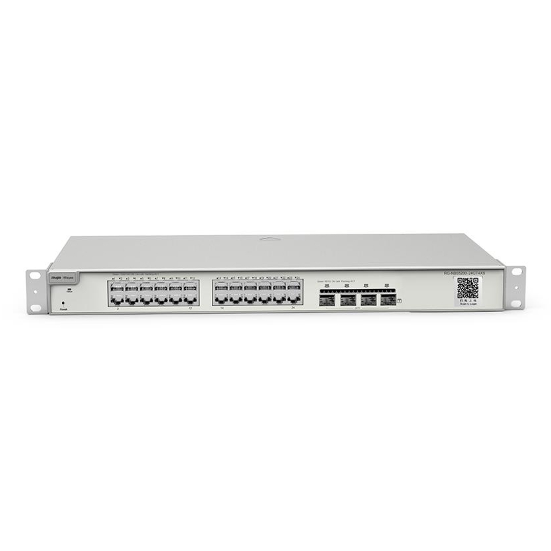 Thiết bị mạng HUB -SWITCH Ruijie RG-NBS5200-24GT4XS ( 24-Port 10G L2+ Managed Switch, 24 Gigabit RJ45 Ports, 4 *10G SFP+ Slots,19-inch Rack-mountable Steel Case, Static Routing )