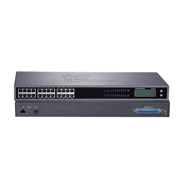 Gateway chuyển đổi máy lẻ analog 24 cổng FXS Grandstream GXW4224 1 LAN Gigabit, màn hình LCD