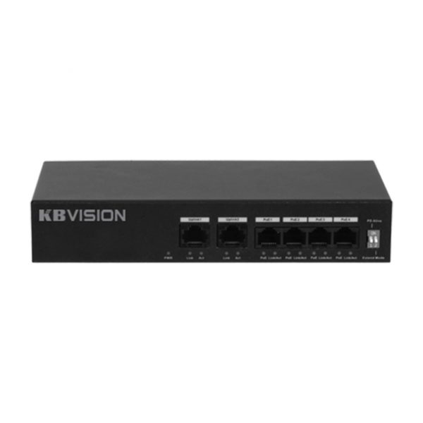 Thiết bị mạng HUB -SWITCH POE Kbvision KX-ASW04P2 (4 PoE ports 10/100 Mbps Base-TX, 2 uplink ports 10/100Mbps Base-TX)