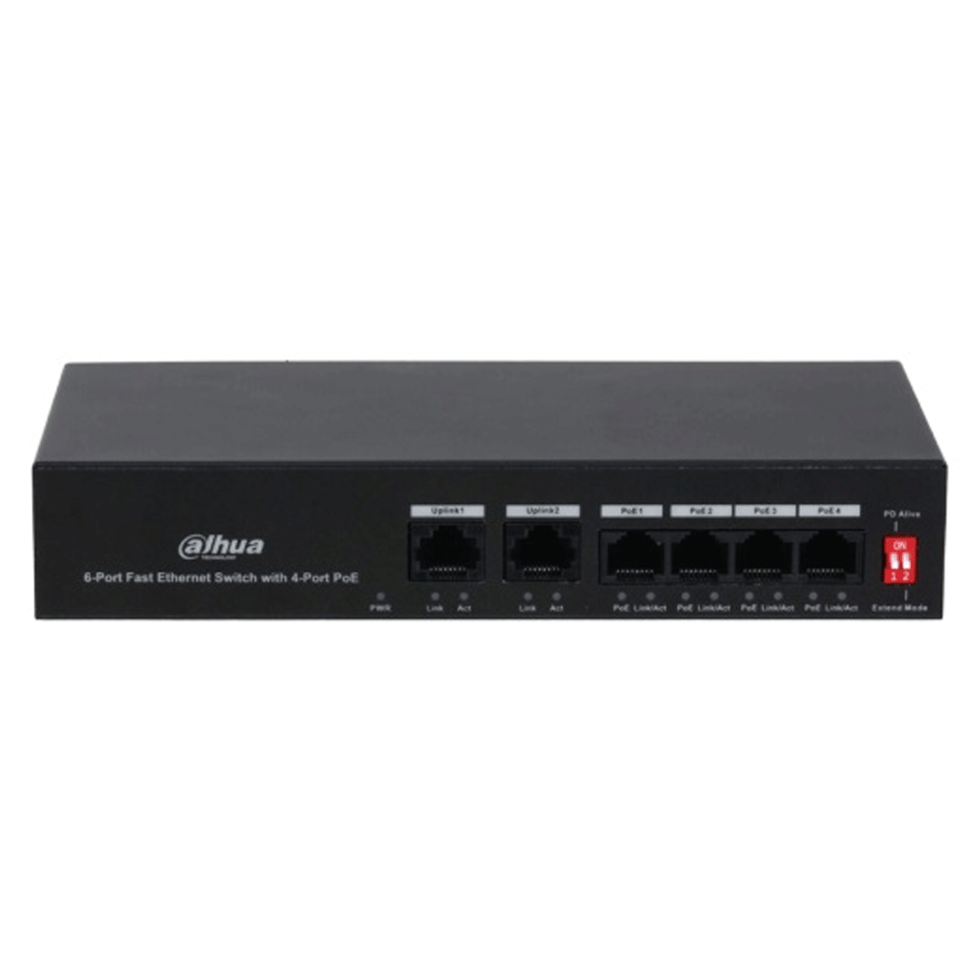 Thiết bị mạng HUB - SWITCH POE Dahua DH-PFS3006-4ET-36 (6-Port Fast Ethernet Switch with 4-Port PoE, chống set 6KV)