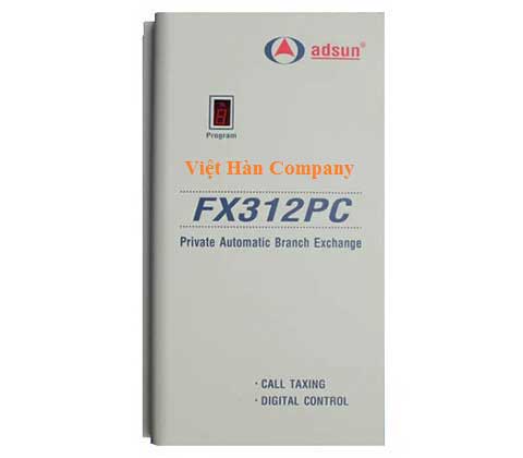 Tổng đài ADSUN FX312PC cấu hình 3 trung kế vào 12 máy nhánh ra