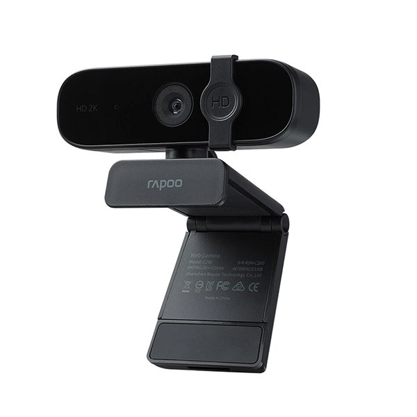 Camera máy tính Webcam Rapoo C280 độ phân giải 2K, micro đa hướng khử ồn, có nắp bảo vệ