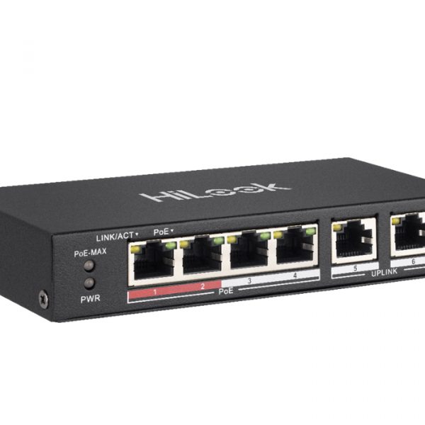 Switch 4 Port PoE HiLook NS-0106P-35 100Mbps, công suất PoE 35W, 2 cổng Uplink 100M