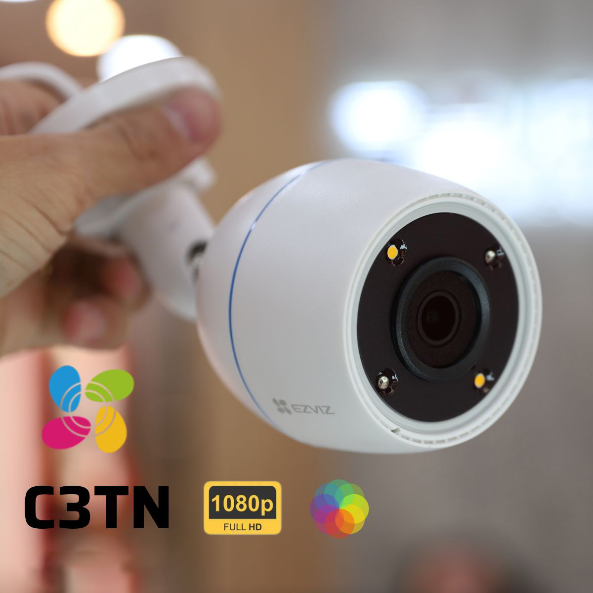 Camera không dây wifi Ezviz C3TN 1080P Color Night Vision, Míc thu âm thanh, H.265, IP 67