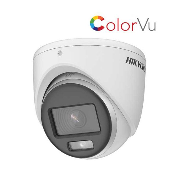 Camera dome colorvu Hikvision 2MP DS-2CE70DF0T-PF, khẩu độ F1.0, đèn sáng đến 20m,  giám sát ban đêm có màu