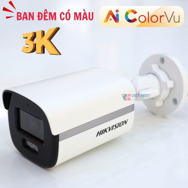 Camera Hikvision ColorVu DS-2CE12KF0T-FS 5MP, đèn LED 40m, tích hợp mic thu âm