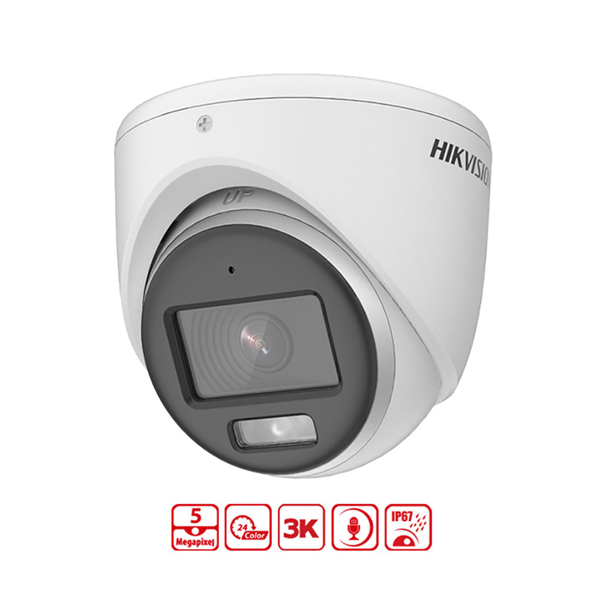 Camera colorvu 3K Hikvision DS-2CE72KF0T-FS 5MP cảm biến CMOS, đèn LED 40m, tích hợp mic thu âm