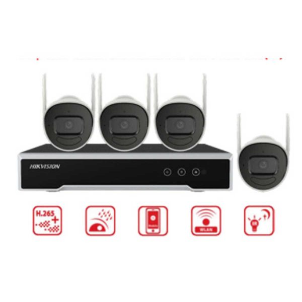 Bộ kit 4 camera wifi Hikvision NK44W0H(D) 4 camera 4MP 2K wifi, 1 đầu ghi 4 kênh