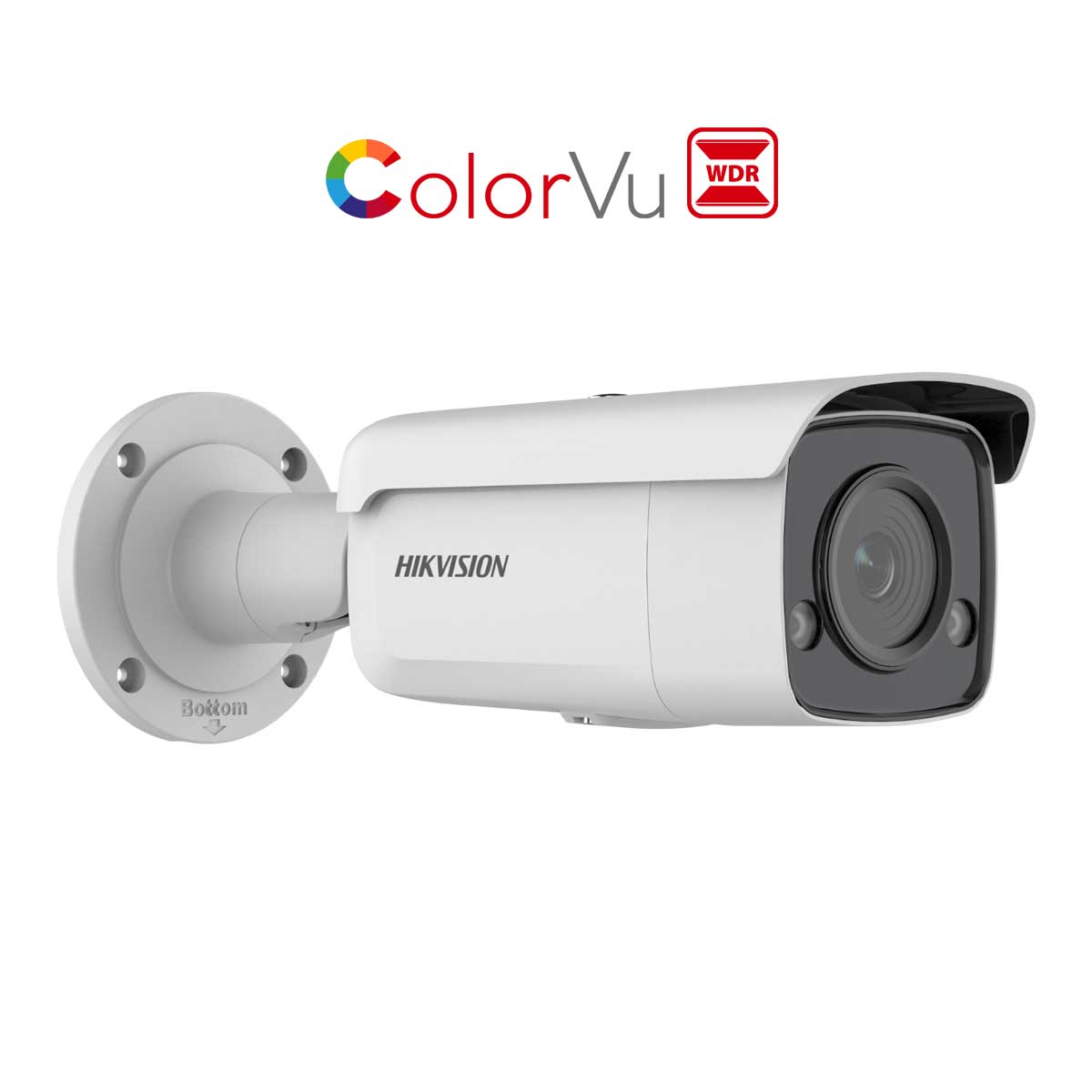 Camera IP Colorvu thân trụ chống báo giả Hikvision DS-2CD2T27G2-L 2MP, đèn 60m, tích hợp mic thu âm