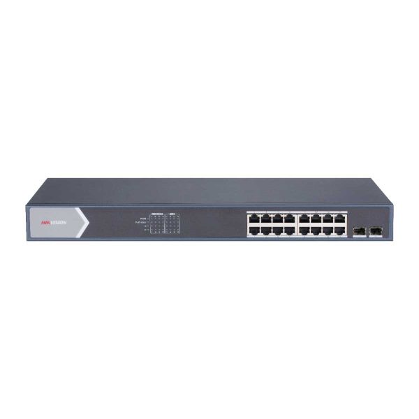 Switch PoE 16 cổng Hikvision DS-3E0518P-E/M 2 cổng gigabit SFP