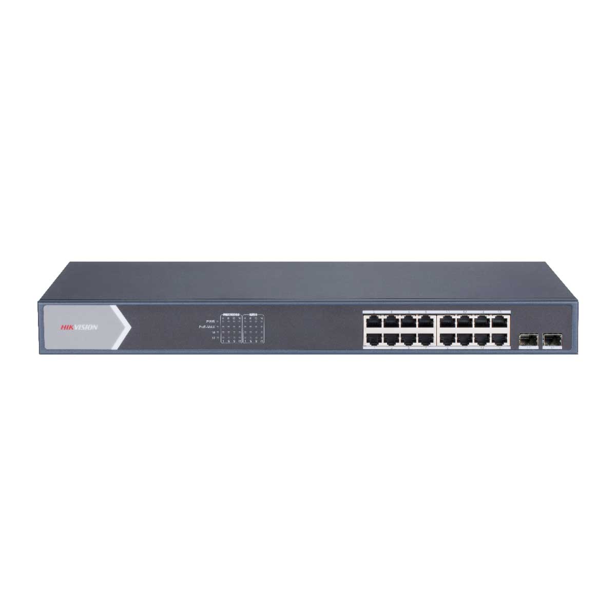 Switch PoE 16 cổng Hikvision DS-3E0518P-E/M 2 cổng gigabit SFP