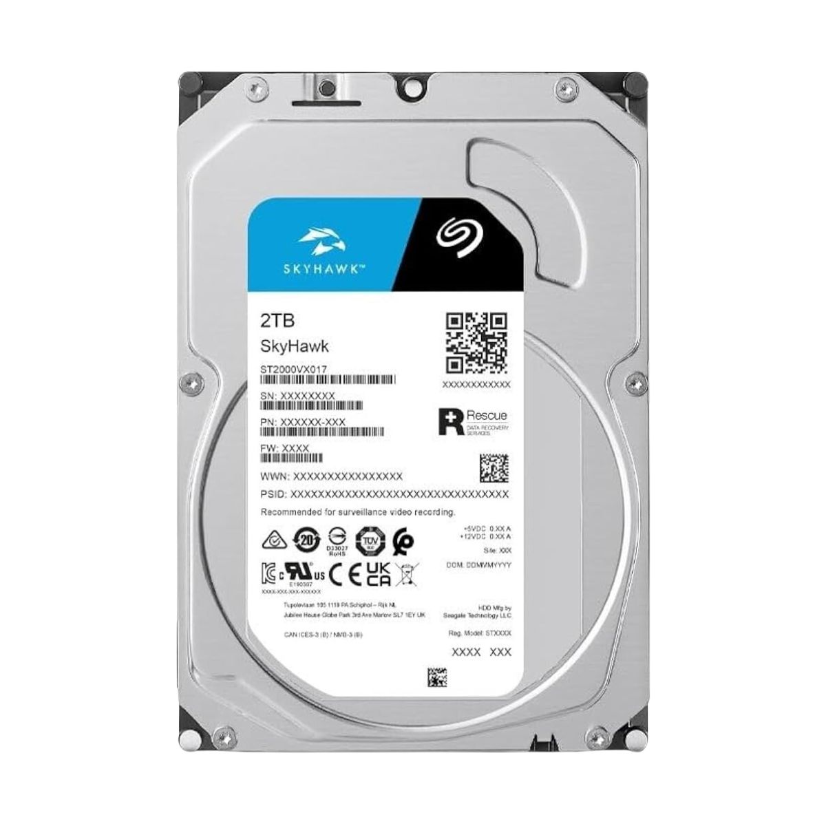 Ổ cứng 2TB SEAGATE SKYHAWK ST2000VX015 hiệu năng 180MB/s, Cache 256MB