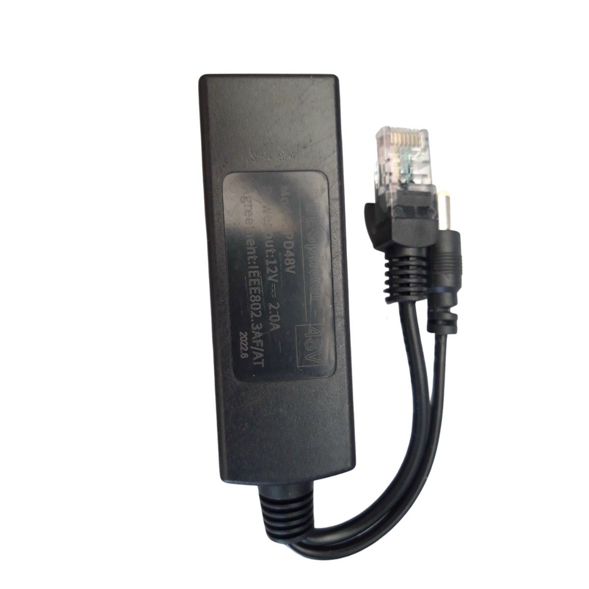 Jack có PoE PD48V chuyển đổi nguồn và tín hiệu lan kết nối camera thường với Switch Poe