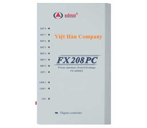 Tổng đài ADSUN FX208PC cấu hình 2 trung kế vào 8 máy nhánh ra