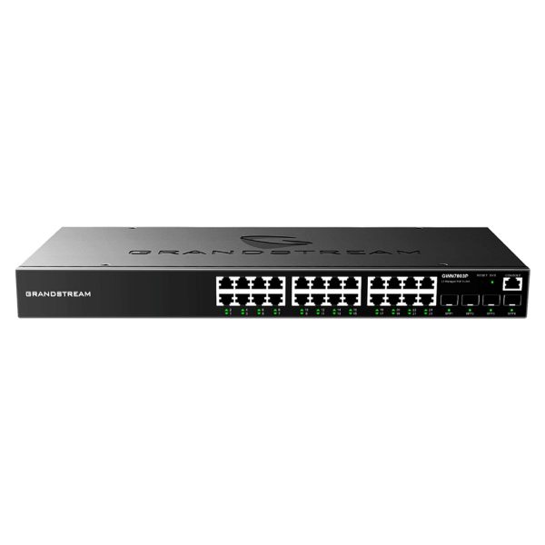 Switch  layer 2+ 24 cổng Gigabit Grandstream GWN7803 4 cổng Gigabit SFP, hỗ trợ Vlan, Quản lý Cloud, GWN manager