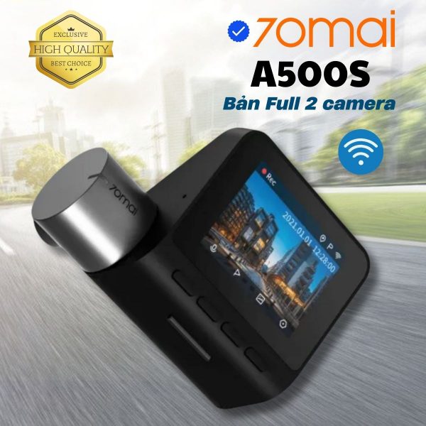 Camera hành trình Xiaomi 70mai A500s Full 2 Cam Bản Quốc Tế, 2K Dash cam wifi