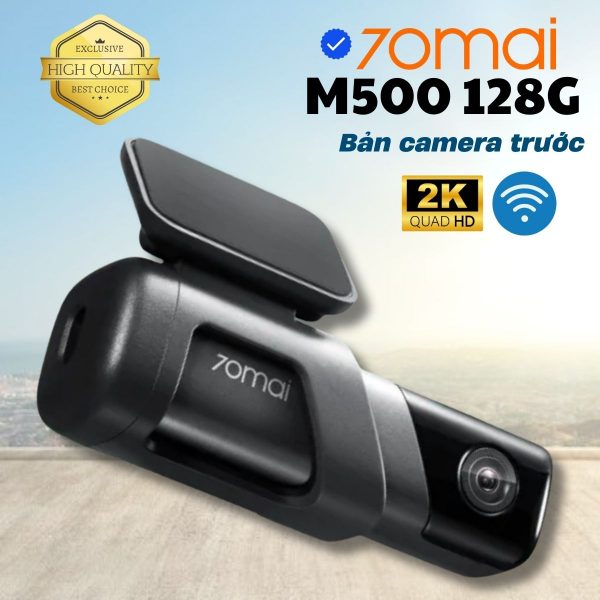 Cam giám sát hành trình Xiaomi 70Mai M500 128G Dash cam, 2K, tích hợp GPS, cảm biến áp suất lốp (mua thêm)