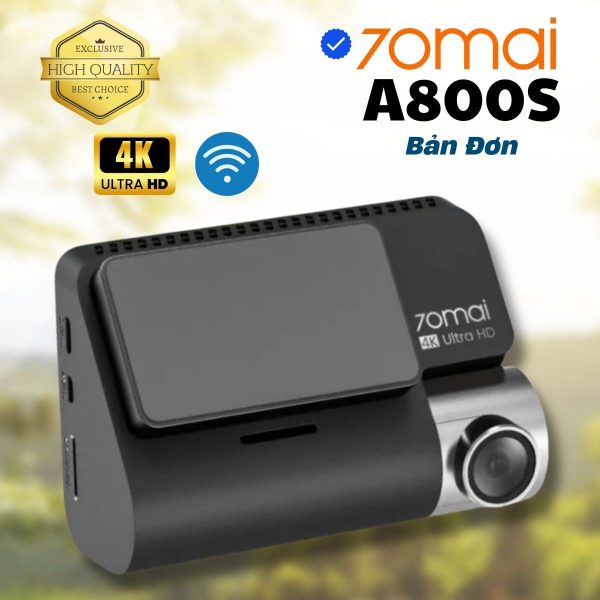 Camera hành trình 70Mai A800S 4K bản đơn, tích hợp GPS, 3inch, Wifi