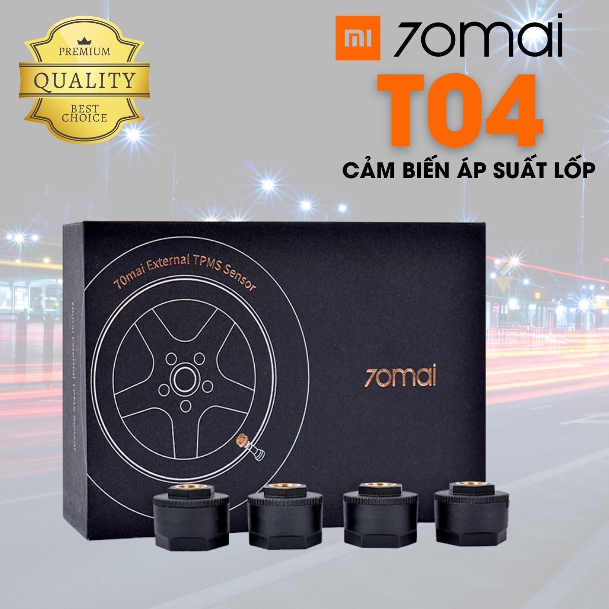 Cảm biến áp suất lốp van ngoài Xiaomi 70mai T04 Kết nối không dây, tích hợp với camera 70mai M500