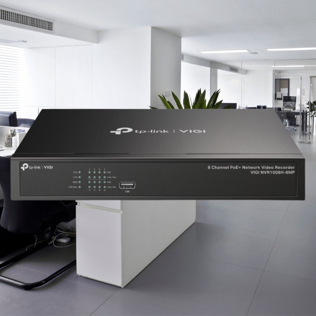 Đầu ghi camera 8 kênh PoE TP-Link VIGI NVR1008H-8MP 1 SATA upto 10TB, âm thanh 2 chiều