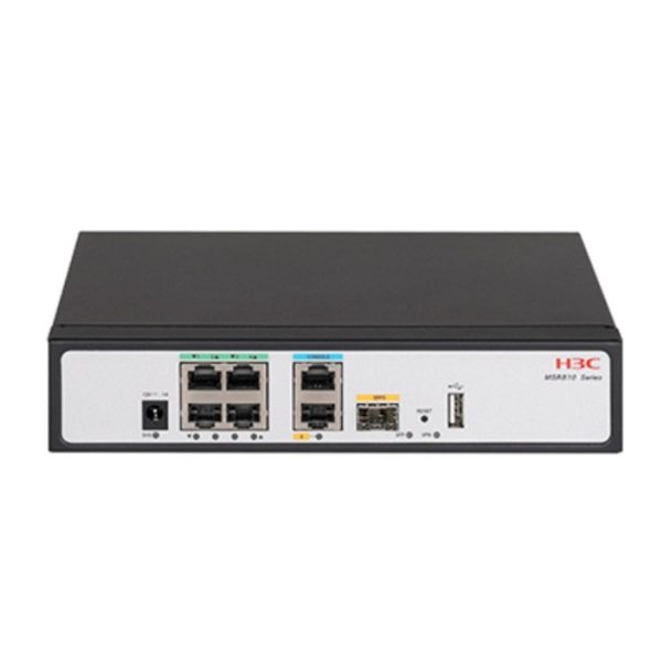 Bộ định tuyến 6 cổng H3C MSR610 4x RJ45 LAN/WAN, 1x RJ45 WAN, 1x SFP, hiệu suất chuyển tiếp 200 Mbps