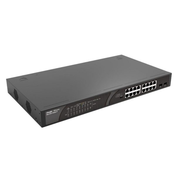Thiết bị chia mạng PoE Ruijie RG-ES118GS-P 16 cổng 110/100/1000M, 2 cổng 1000M uplink SFP