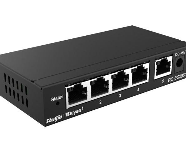 Switch 5 cổng Ruijie RG-ES205GC công suất 54W, Tốc độ chuyển mạch 10Gbps