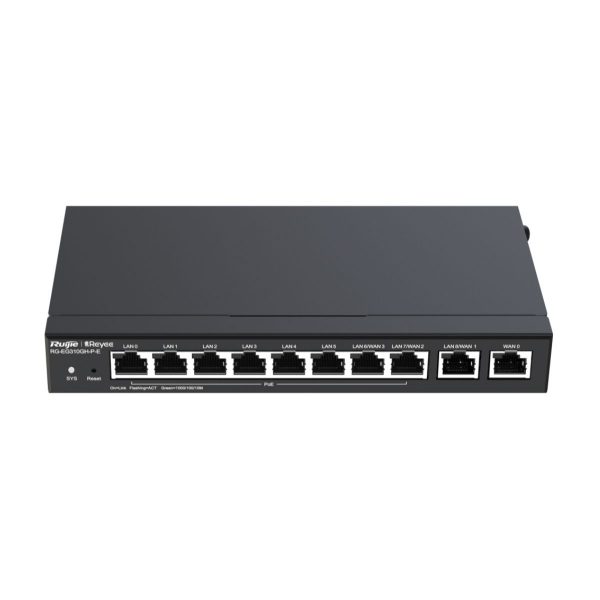Router Ruijie RG-EG310GH-P-E hỗ trợ 300 user, băng thông 1.5Gbps, 10 port, poe 110W