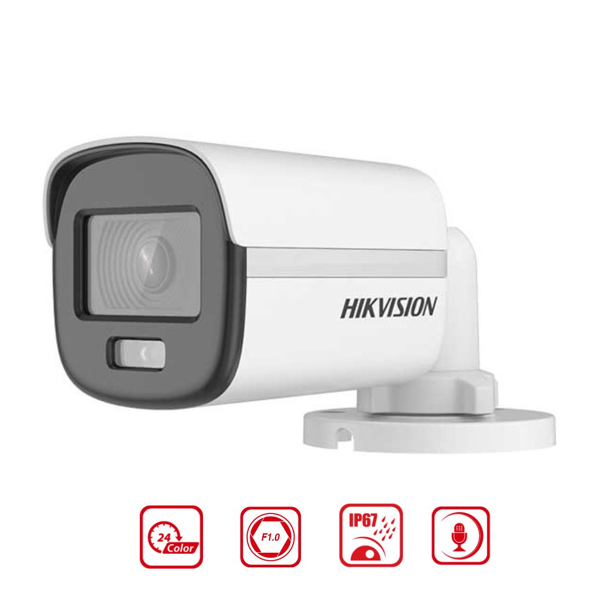 Camera thân ngoài trời TVI Hikvision DS-2CE12DF0T-FS 2MP, tích hợp mic, đèn trợ sáng 40m