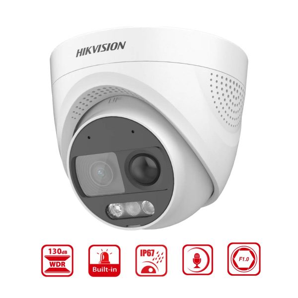 Camera dome colorvu Hikvision DS-2CE72DF3T-PIRXOS 2MP, WDR 130dB, đàm thoại 2 chiều