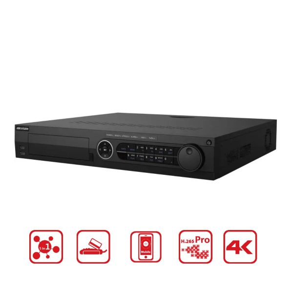 Đầu ghi camera Hybrid TVI-IP 5Mp 32 kênh Hikvision iDS-7332HUHI-M4/S hỗ trợ 4 SATA 12TB, phát hiện chuyển động