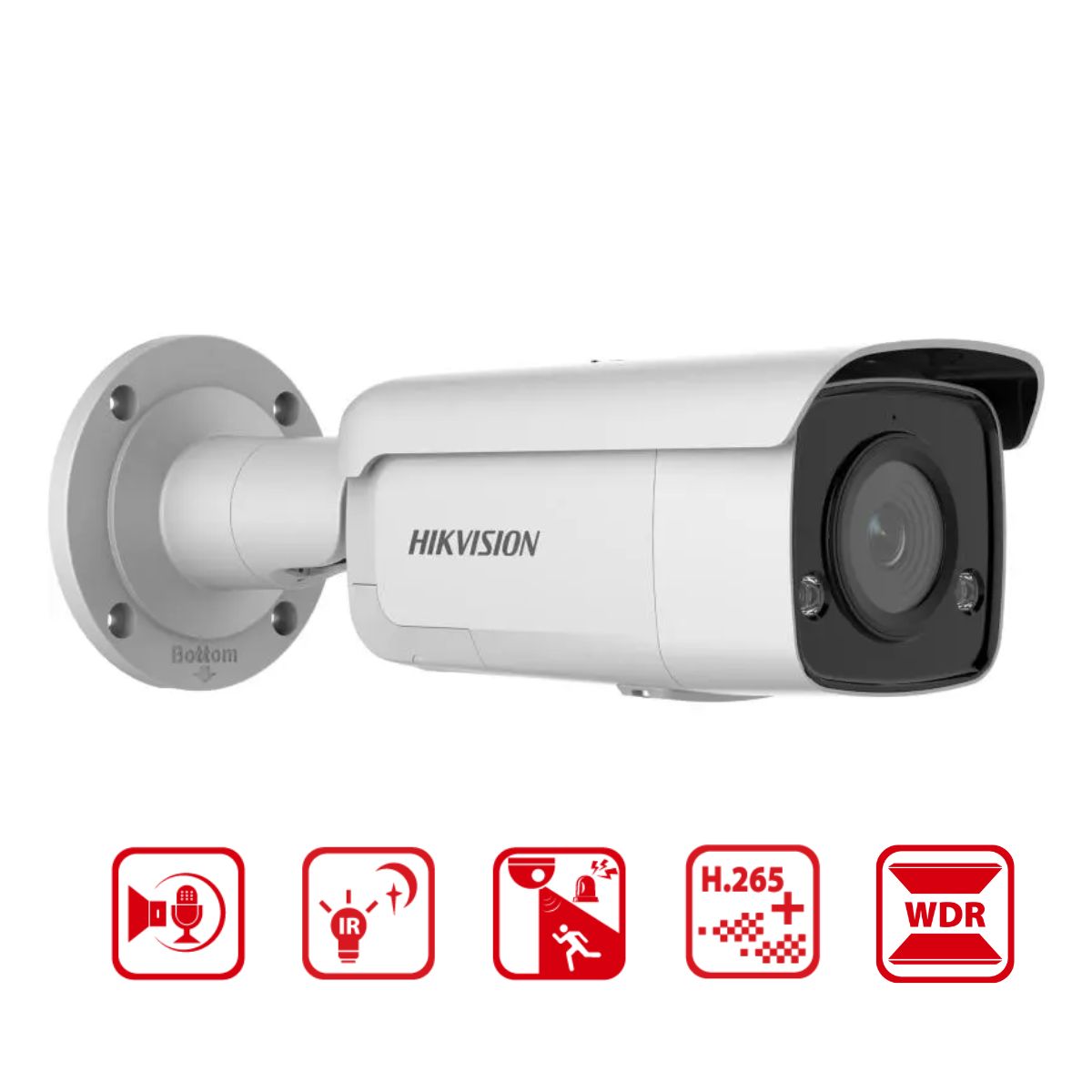Camera IP thân Hikvision DS-2CD2T46G2-ISU/SL (C) 4MP, hồng ngoại 60m, chống báo động giả
