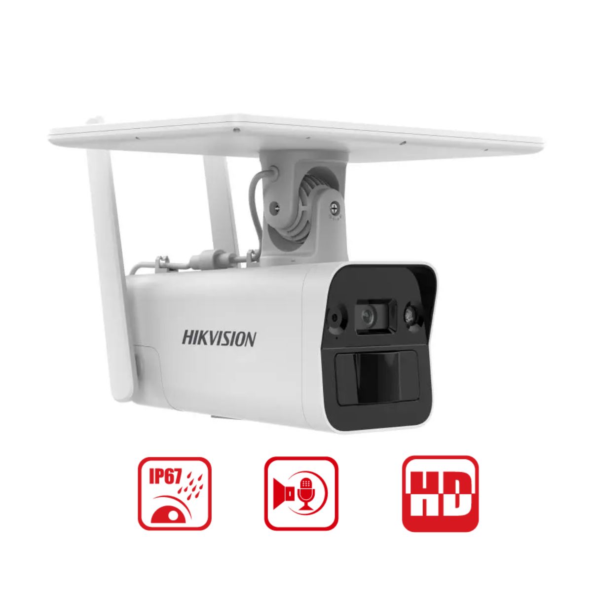 Camera 4G năng lượng mặt trời Hikvision DS-2XS2T41G1-ID/4G/C05S07 4MP, tích hợp mic và loa, bộ nhớ 8GB eMMC