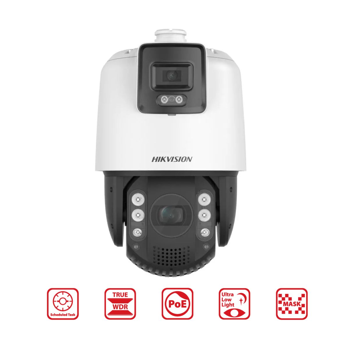 Camera speed dome PTZ 4MP Hikvision DS-2SE7C425MW-AEB(14F1)(O-STD)(P3) hồng ngoại 200m, đèn ánh sáng trắng 30m, WDR 120dB