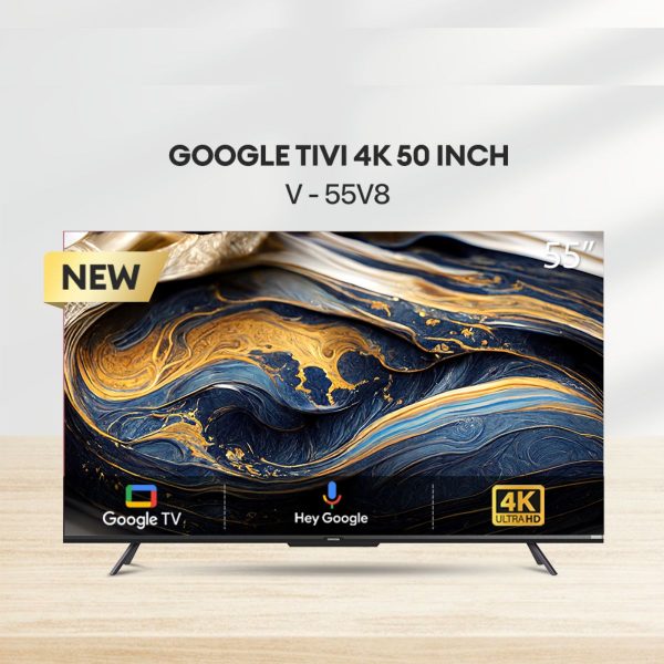 Android Tivi thông minh 55inch 4K UHD COOCAA 55V8 màn hình LED, điều khiển bằng giọng nói