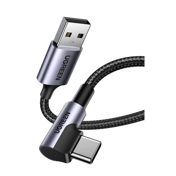 Cáp sạc dài 1m USB AM sang USB Loại C góc Ugreen 50941 US284 màu đen, Truyền dữ liệu 480Mbps