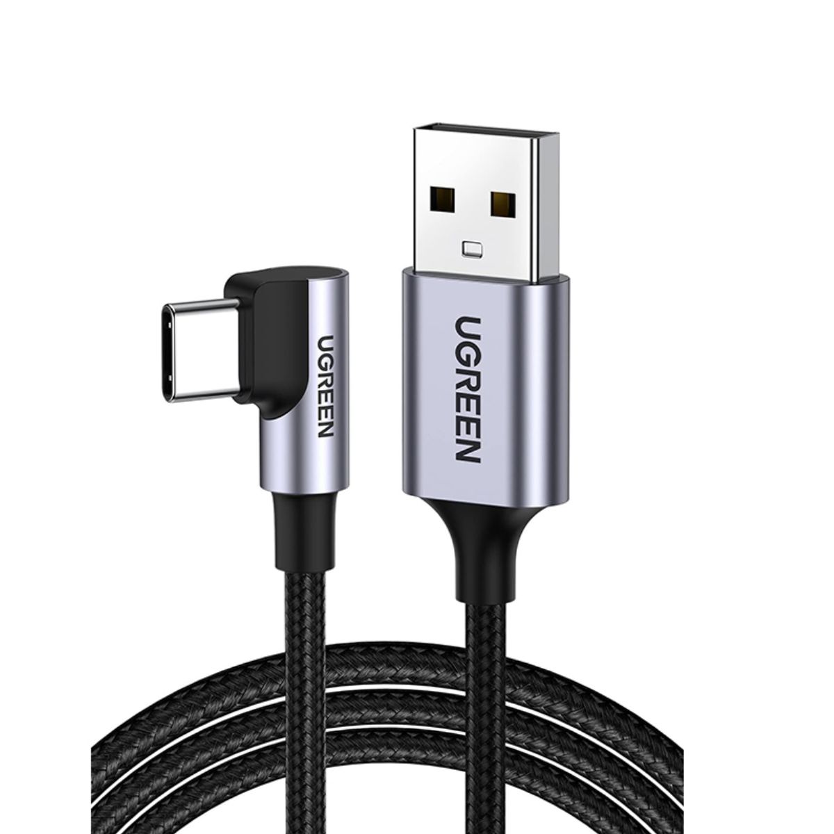 Cáp dài 2m USB Type-C cáp bẻ góc Ugreen 50942 US284 hỗ trợ sạc nhanh 3A