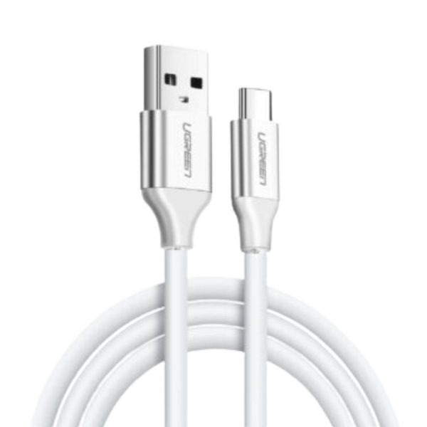 Cáp dài 3m USB Type-C Ugreen 60225 US287 màu trắng, truyền dữ liệu 480Mbps