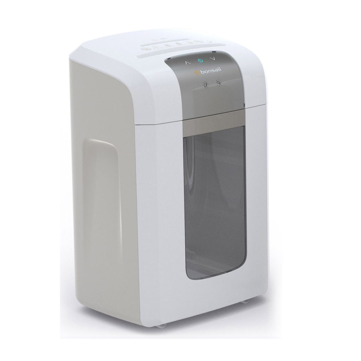 Máy hủy giấy văn phòng dung tích 23 lít Bonsaii 4S23 kiểu hủy vụn, công suất hủy 8 tờ