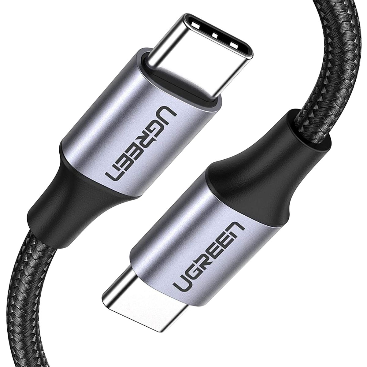 Cáp sạc nhanh dài 2m Type-C to Type-C Ugreen 50152 US261 màu đen, sạc nhanh PD 60W, tốc độ truyền 480Mbps