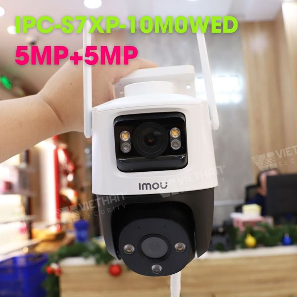 Camera 2 ống kính ngoài trời IMOU IPC-S7XP-10M0WED 10Mp ( 5MP+5MP), hồng ngoại 30m, cảnh báo chủ động còi và đèn