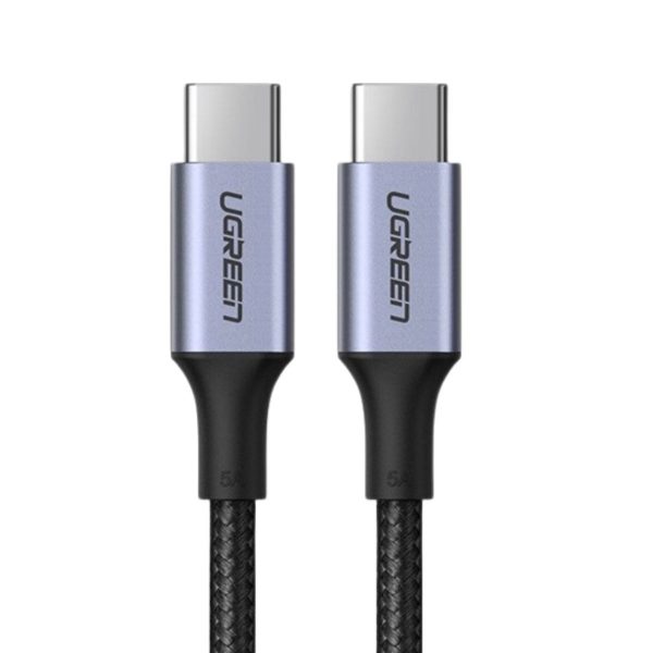 Cáp dài 1,5m Type-C to Type-C Ugreen 70428 US316 màu đen, sạc nhanh 5A, vỏ nhôm, lõi bằng đồng nguyên chất