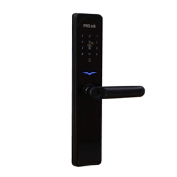 Khóa cửa điện tử cho căn hộ, chung cư PHGlock FP7168 màu đen, 100 vân tay, 100 thẻ, 100 mã số
