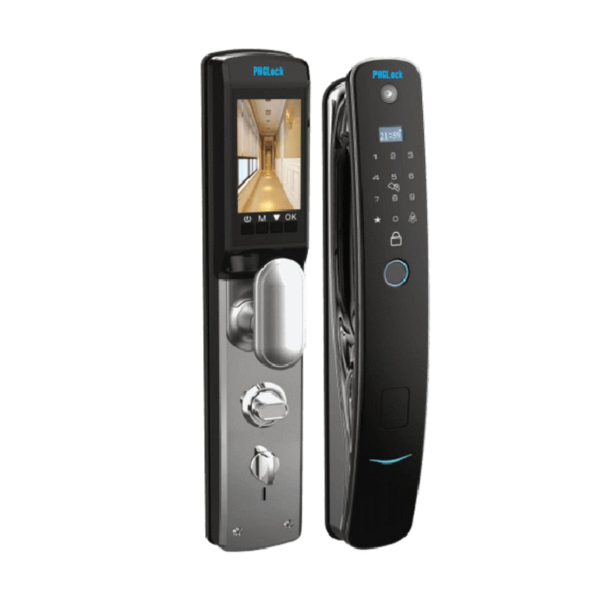 Khóa cửa thông minh PHGLock FPC6080 100 vân tay, 300 tài khoản thẻ, 300 mật mã và chìa khóa cơ