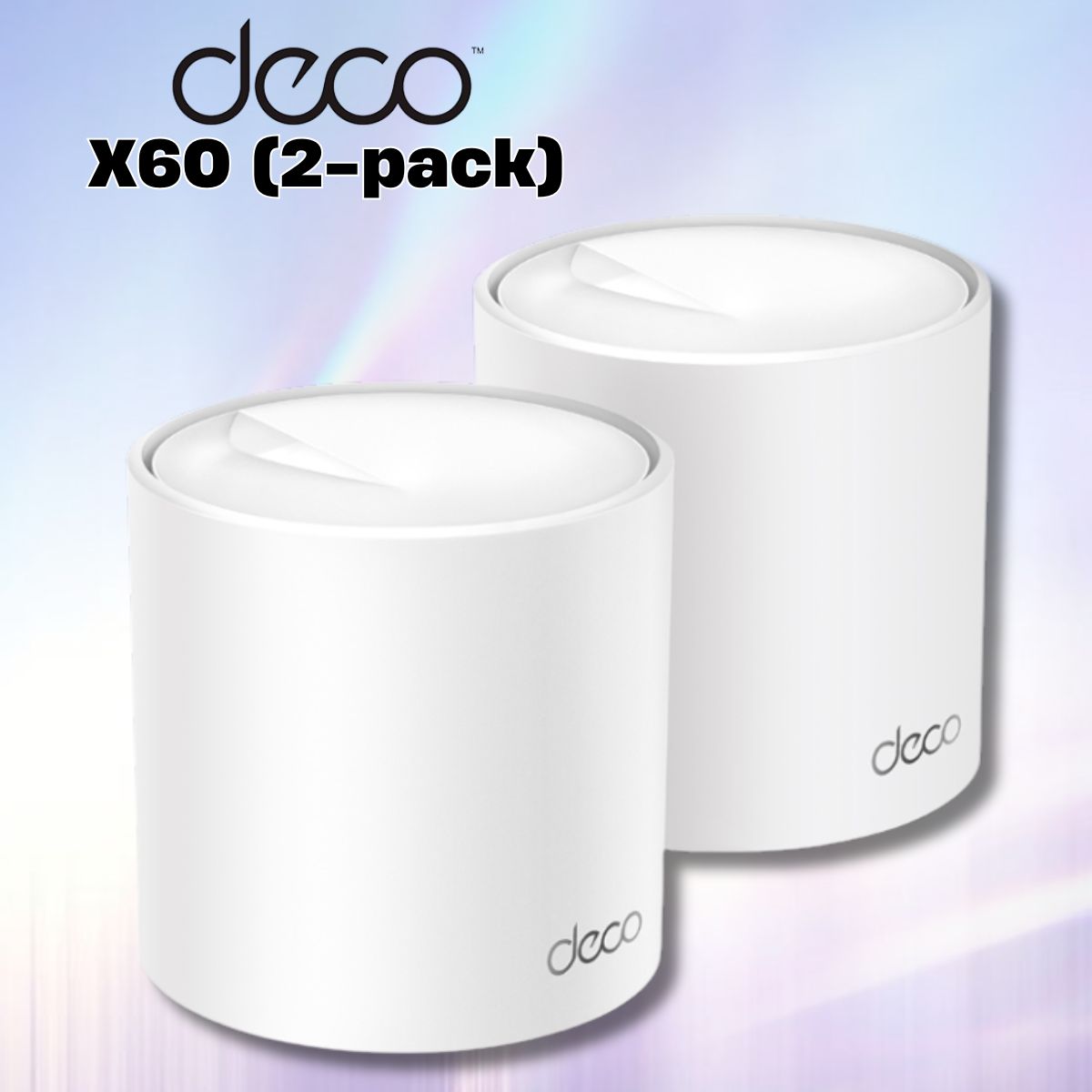Bộ phát wifi 6 2 cục cho gia đình TP-Link Deco X60(2-pack) phủ sóng liền mạch, tốc độ 574 Mbps 2.4 GHz và 4,804 Mbps trên 5 GHz