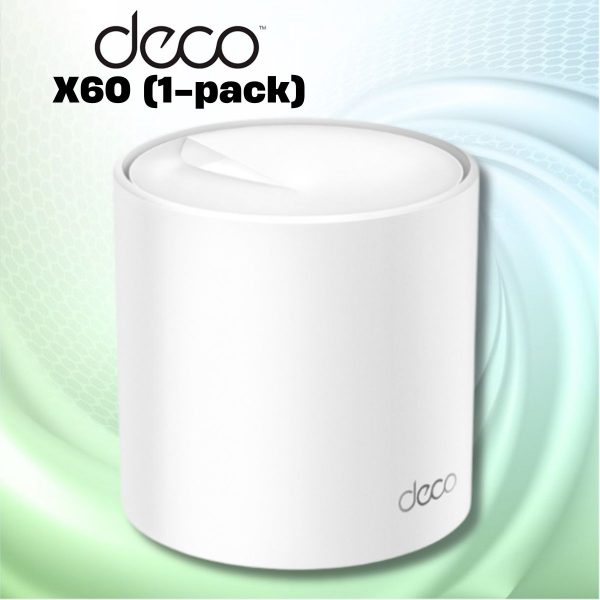 Thiết bị phát wifi 6 cho gia đình TP-Link Deco X60(1-pack) tốc độ 574 Mbps 2.4 GHz và 4,804 Mbps trên 5 GHz, Công nghệ OFDMA và MU-MIMO